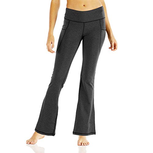 KISSOURBABY Bootleg Yoga Pants for Women with Pockets High Waist Tummy