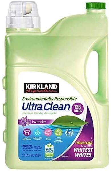Amazon Com Kirkland Signature Environmentally Responsible Ultra Clean Premium Liquid Laundry Detergent Lavender Scent 126 Loads 1 51 Gal Health Personal Care
