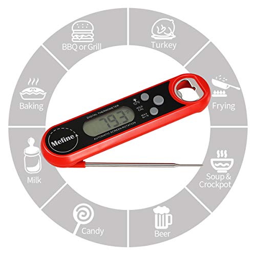 Digital Instant Read Meat Food Thermometer Gravity Sensor Display with Probe and Bottle Opener- IP67 Waterproof, Magnetic Backing, Backlight and Calibration for Kitchen, Outdoor Cooking, BBQ, Grilling - Thumbnail 2
