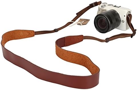 candyanglehome Genuine Leather Camera Neck Shoulder Sling Strap Vintage for DSLR / SLR / Nikon / Canon / Sony (3 Color choice), Brown