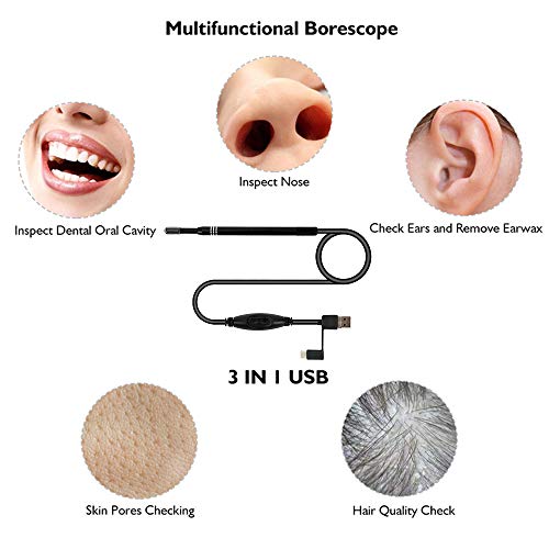 Endoskop Ohr Endoskopkamera 5.5mm USB Ohrreiniger Ohrenschmalz Entferner Endoskop Ohr Kamera Otoskop WiFi Ohrendoskop… – Bild 4