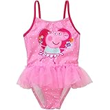 Peppa Pig One Piece Pink Tutu Swimsuit for Little Girls (3T, pink)
