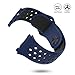 UMTELE Compatible for Fitbit Ionic Band, Two-Toned Perforated Strap Breathable Accessory Wristband with Quick Lock&Release Buckle Replacement for Fitbit Ionic Smart Watch, Large, Obsidian/Black