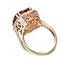 Yoursfs Big Stone Rings For Women Round Red Created Ruby 18K Rose Gold Plated Women's Ring Size 5.5