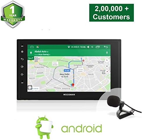 Woodman Neo1 Android with Google Voice Universal Stereo Car Stereo with Bluetooth/WiFi/GPS Navigation & USB Touch Screen Double Din (Full HD) (1 GB/ 16 GB) (Without Camera)