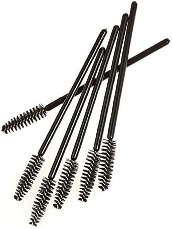200 PCS Disposable Eyelash Mini Brush Mascara Wands Applicator Makeup (Black) (200 Pcs, Black)