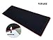 VIPAMZ Large Mouse Pad Gaming Mousepad Black with Red Stitched Edges 36