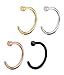 FIBO STEEL 18G 4PCS Stainless Steel Body Jewelry Piercing Nose Ring Hoop 4PCS 3/8