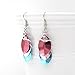 Transgender pride earrings, chainmail scales; pink, white, light blue