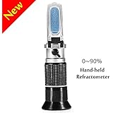 0-90% Brix Meter Refractometer,V-Resourcing Portable Hand Held Sugar Content Measurement for Sugar, Food, Fruit, Beverages Honey