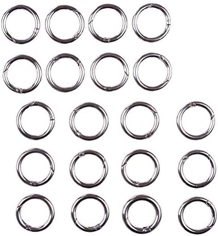 20 Zinc Alloy Round Carabiner Ring Spring Buckle Clip Hook Lock Key Ring Buckle
