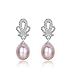 Stunning Flawless Pearl Stud Earrings & Silver Chain Pendant Set| Impeccable Quality Natural, Flawless Freshwater Pearl & 925 Sterling Silver| The Most Unique Fashion Jewelry Set (2 | Pink Pearls)