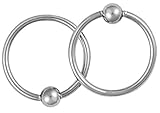 Set of 2 Rings: 16g Surgical Steel 3/8