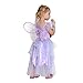Girls Princess Fairy Wings Tutu Long Dress Birthday Party Costume Halloween, Purple 4-6 Year