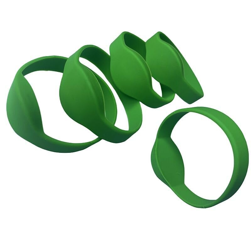 YARONGTECH rfid wristband 125khz em4100 silicone Bracelet Adult Size Pack of 5 (Green) — image 1