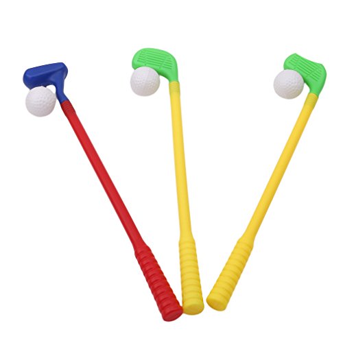 Dolland Sturdy Mini Golf Sports Game 3 Clubs+3 Ball Golf Club Toys Outdoor Toy Kids