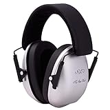 Kids Ear Protection Safety Ear Muffs, Adjustable Noise Reduction Ear Defenders for Studying Fireworks Construction Shooting Hunting Season, Suitable for Kids Small Adults, Silver