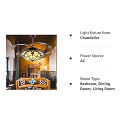 Panda Lighting 42" Tiffany Style Ceiling Fan with