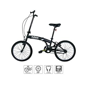 Nilox, Bike X0, Bici Pieghevole, Facile da Trasportare, Design Moderno, con Telaio Opaco in Acciaio, Bicicletta Leggera, 12 kg di Peso, con Cerchi in Alluminio da 20″