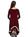 Meaneor Shirt Dress for Women, Womens Long Sleeve Casual Irregular Hem Loose Tunic Shirt Dress-Valentine's Days Gift for Her (Wine Red,L)