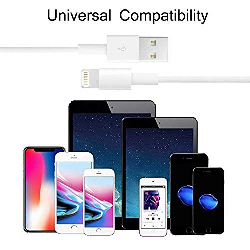 CaseyPop Phone Charger, 2 Sets Phone Charger Cable USB Wire Data Sync Charging Cord Compatible with iPhone X/8 Plus/7 Plus/6s/6 Plus/6s Plus/5/5s/5c/XS/XR/XS Max/iPad/iPod [White] - Thumbnail 5