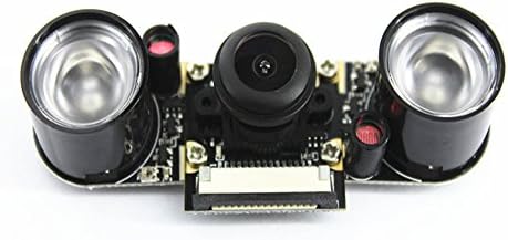 HBVCAM 5MP Raspberry Pi 3 Night Vision Camera with 130 degree Wide Angle Fisheye+ 2 Infrared IR LED Light