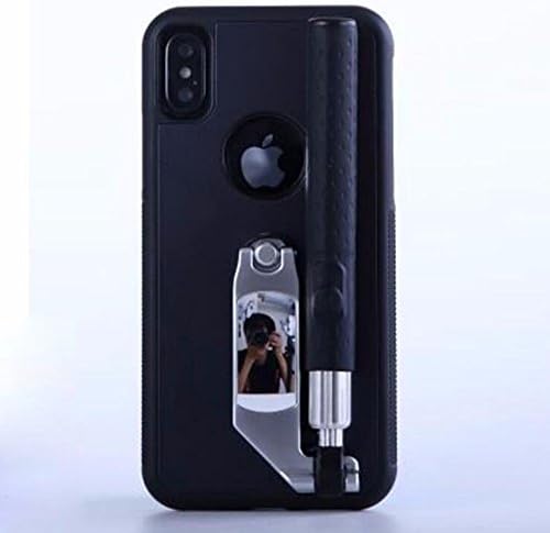 Mini Selfie Sticks Case for iPhone X iPhone 10 Portable Extendable Wired Monopod Protective Cover Cases