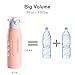CHICMODA Collapsible Water Bottle, Shockproof Portable Water Bottle with BPA Free, Leak Proof, Wide Mouth, Flip top for Travel Sports and Outdoors,Pink