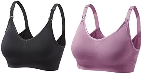 Women's Seamless Nursing Maternity Bra Supportive Comfort Sleep Bralette 2PCS/Pack S