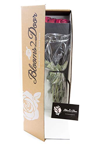 Blooms2Door 25 Red Roses (Long Stem - 50cm) - Farm Direct Wholesale Fresh Flowers