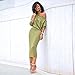 Ankola Dresses, Women Fashion One Off Shoulder Bodycon Long Sleeve Midi Shift Dress Cocktail Party Dress (L, Green)