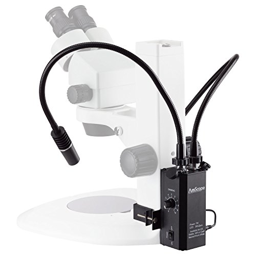 AmScope 6 Watt LED Dual Gooseneck Piggyback Illuminator