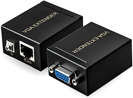 Tavakkal® 60m VGA to RJ45 Signal Extender Over Ethernet Cable Transmitter and Receiver(Vga Extender)