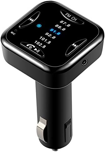 YIVAN Bluetooth Car Kit, Receiver,FM Transmitter-Support Bluetooth hands-free talking, MP3 player, Navigation, AUX Out, USB Charger- With 3.5mm audio cable,6 FM channels,Black (Black)