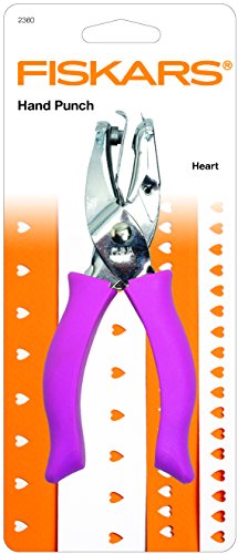 Fiskars 23607097J Heart Hand Punch, 1/4 Inch, Pink