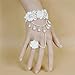 LEFINIS White Flower Beads Pendant Popular Girl Gothic Lolita Braided White Lace Choker Necklace Bracelet Set