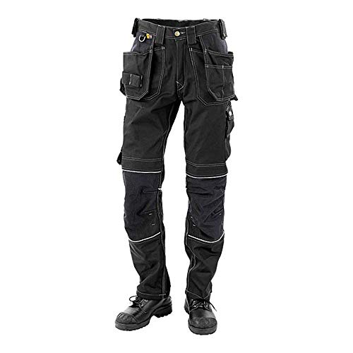 J.A.K. 150112108 Serie 1501 - Pantaloni in 60% cotone / 40% poliestere con tasche a sospensione, nero, 60 R (42/32)