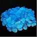 100 Pcs Glow Stones Glow in the Dark Luminous Pebbles for Walkway Yard & Fish Tank Outdoor Garden Decorative Stones (Blue)