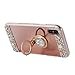 iPhone X Case Mirror, Miniko(TM) 3D Luxury Bling Glitter Diamond Crystal Ring Holder Stand Kickstand Mirror Phone Case Cover for Apple iPhone X Rose Gold Pink