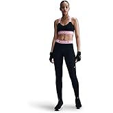 Nike Pro Women's Mid-Rise Mesh-Paneled Leggings (CZ9779-020, Black/Elemental Pink/White) Size Medium