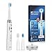 KIPOZI Electric Toothbrush Rechargeable Sonic Toothbrush with Replacement Heads 3 Brushing Modes 35000 Power Achieve Whiter Healthier Teeth Waterproof White