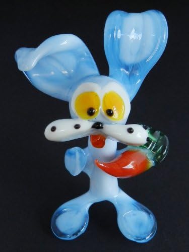 Glass Blown Art Figurine Murano blue Rabbit # 6527