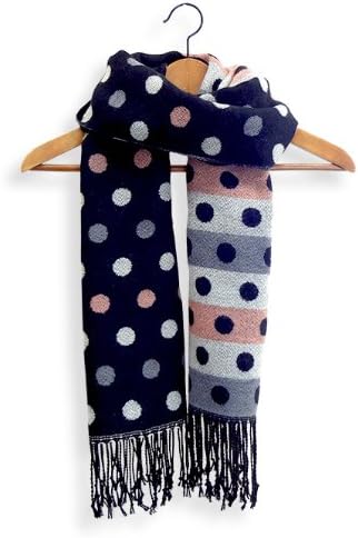 Amazon ガーリー 水玉 ドット柄 ジャガードストール マフラー ピンク リバーシブル 2way 大きい 大判 可愛い かわいい雑貨 小物 女の子 ロリータ カジュアル フェミニン レディース ファッション ホワイトデー 新生活 マフラー 通販