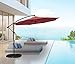 Patio Watcher 10ft Offset Cantilever Patio Umbrella Outdoor Market Hanging Umbrella with Crank & Cross Base for Backyard, Garden, Lawn and Pool - Red