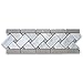 Stone Center Online Carrara White Marble 4x12 Basketweave Mosaic Border w/Cinderella Gray Tan Dots Polished Kitchen Bath Wall Floor Backsplash Shower (1 Sheet)