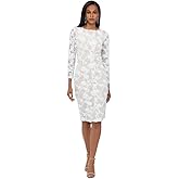 Xscape Womens Betsy & Adam Women's Galaxy Glitter One Shoulder Flower Embellished Floor Length Dress