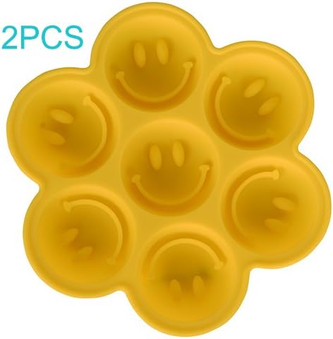 Silicone Tray Makes 7 Smiley face by GALLDEALS Ice Pudding Jelly candles Maker Mold - 100% Premium Silicone &amp; BPA Free Ice Tray Molds(2pcs)