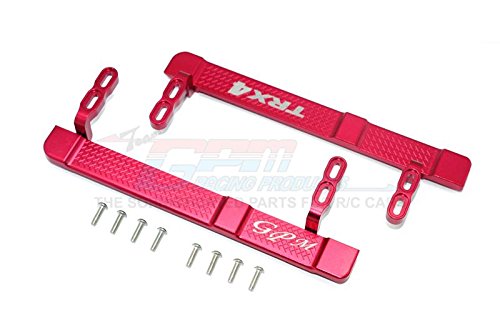 Traxxas TRX-4 Trail Defender Crawler Upgrade Parts Aluminum Side Steps - 1Pr Set Red