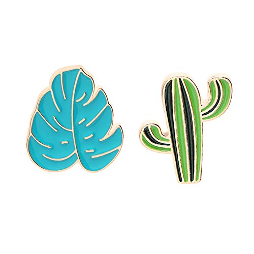 ink2055 Banana Leaf Cactus Unisex Enamel Brooch Pins for Scarf Clothes Lapel Collar Badge Jewelry Accessoriesr - Leaf #