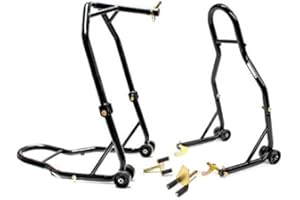 Venom Motorcycle Front Triple Tree & Rear Swingarm Spool Lift Combo Wheel Lift Stands + Paddock Attachments Compatible with Y